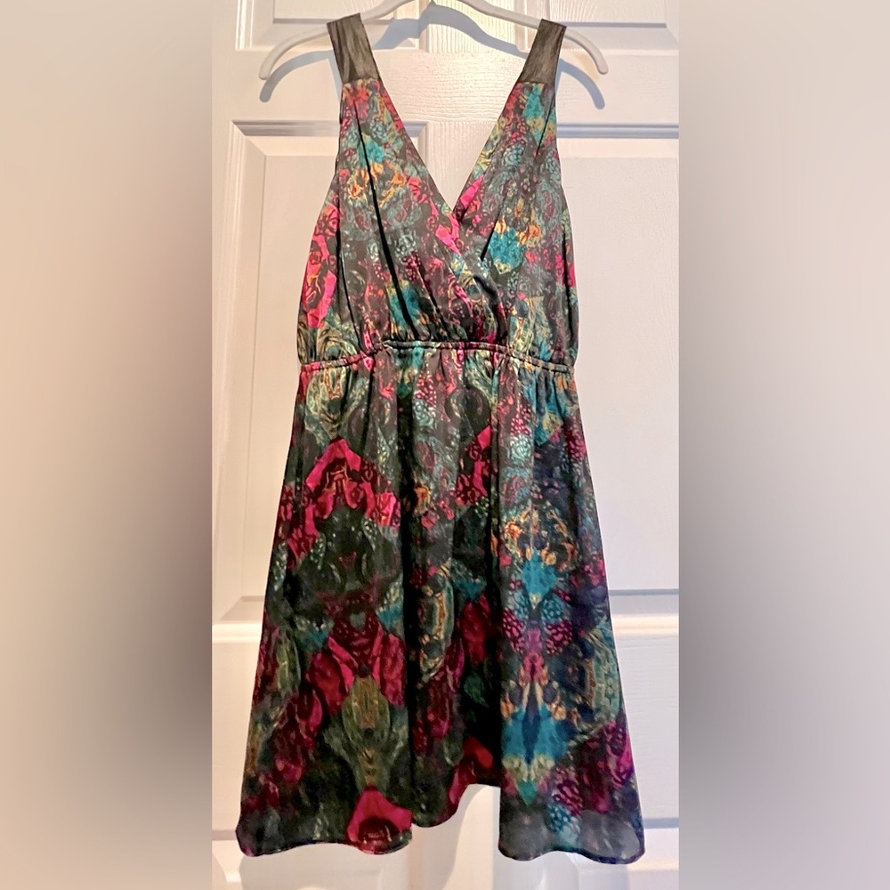 Dress - BCBG Generation - silky black pink blue tan - size medium. Never worn. - Picture 3 of 9